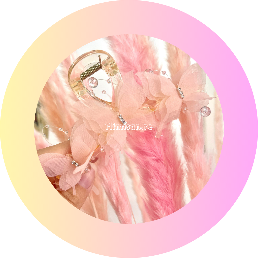 Pince Cheveux Papillon Rose