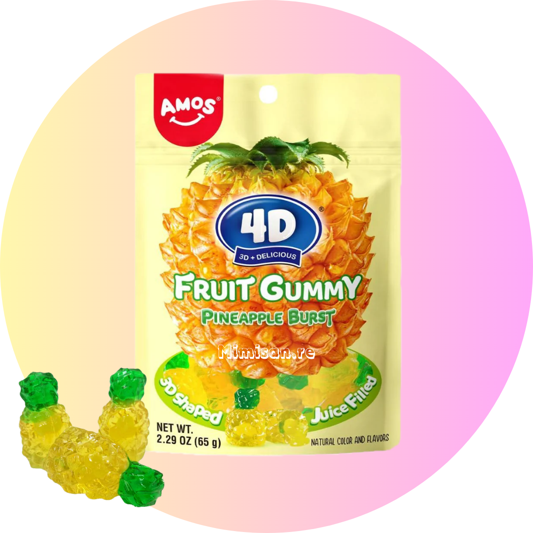 Amos 4D Fruit Gummy Ananas 65g