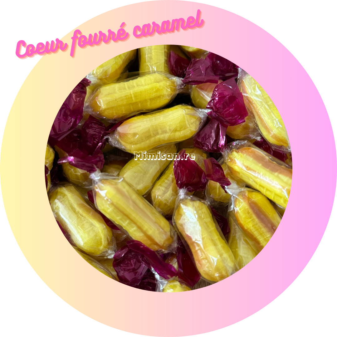 Pastilles Banane Fourré caramel- lot de 10