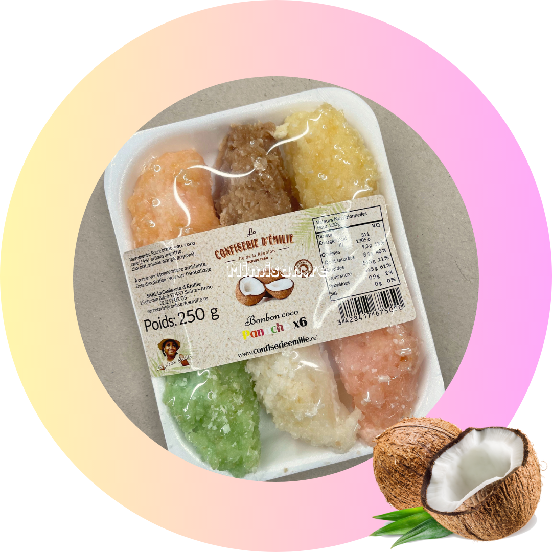 Bonbons Coco Panaché - Confiserie Emilie