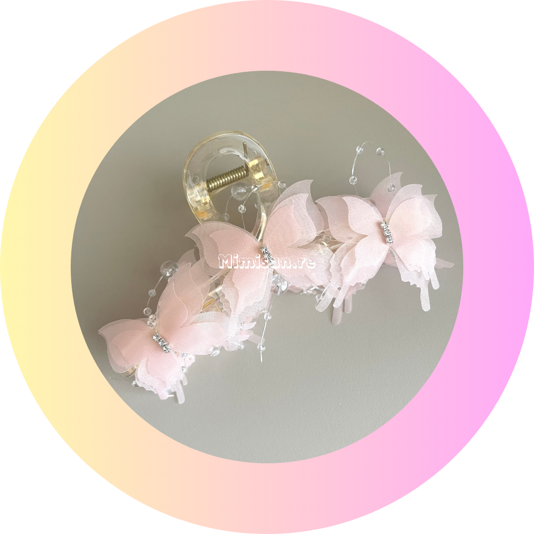Pince Cheveux Papillon Rose