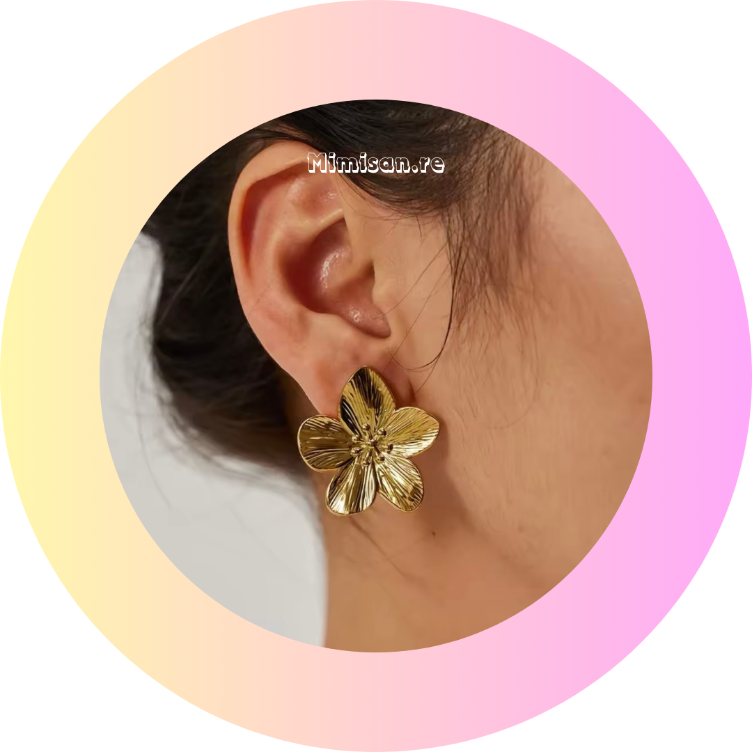 Boucles d'oreilles Fleur Or