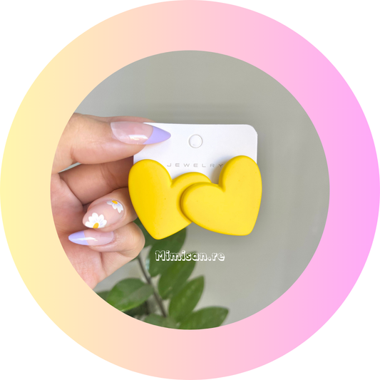 Boucles d'oreilles Coeur Jaune