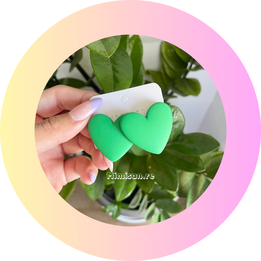 Boucles d'oreilles Coeur Vert
