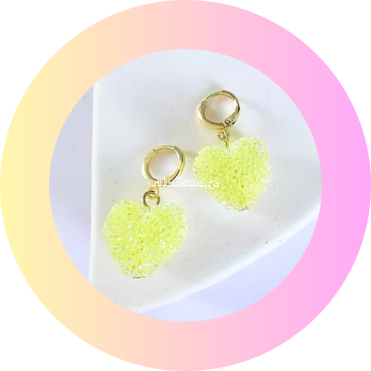 Boucles d'oreilles Coeur Bonbon Jaune