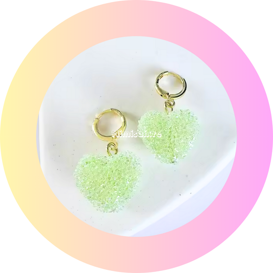Boucles d'oreilles Coeur Bonbon Vert