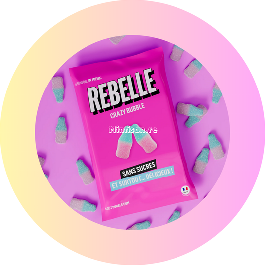 Bouteilles roses et bleues sans Sucre - Rebelle 50g